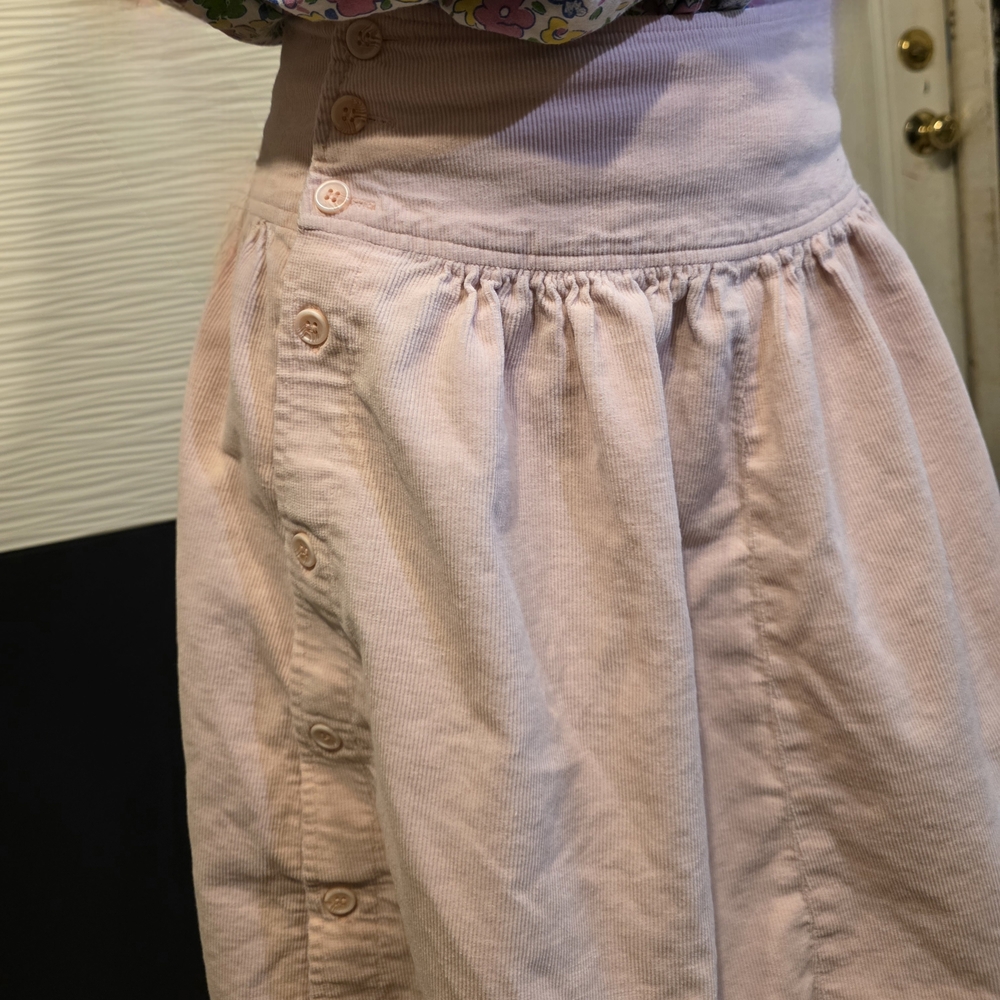Girls Midi Pink Button-Front Skirt Size 10
